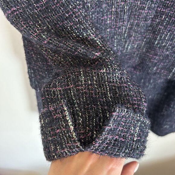 La Fayette 148 Skirt Suite Size 8/10 Alpaca Blend Woven Boucle Navy Business - Picture 4 of 13